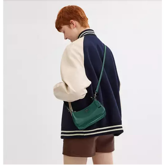 Coach Teri Mini Crossbody/Shoulder Bag In Leather/Emerald Green CW310 NWT - Picture 7 of 10